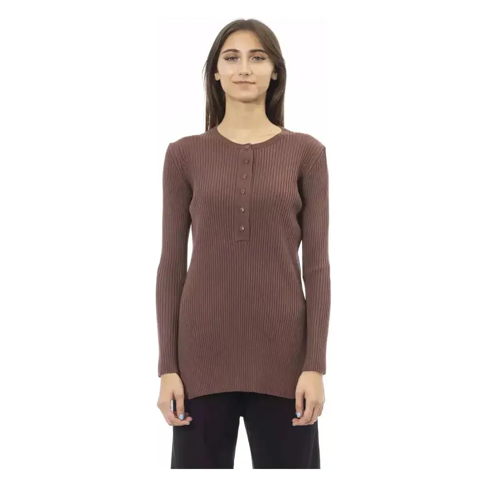 Alpha Studio Brown Viscose Women Sweater