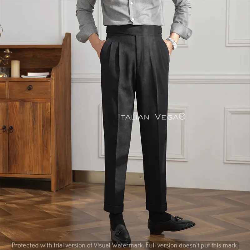 Black Corduroy Classic Gurkha Pants by Italian Vega®