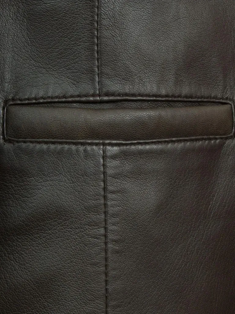 Black Genuine Leather Blazer