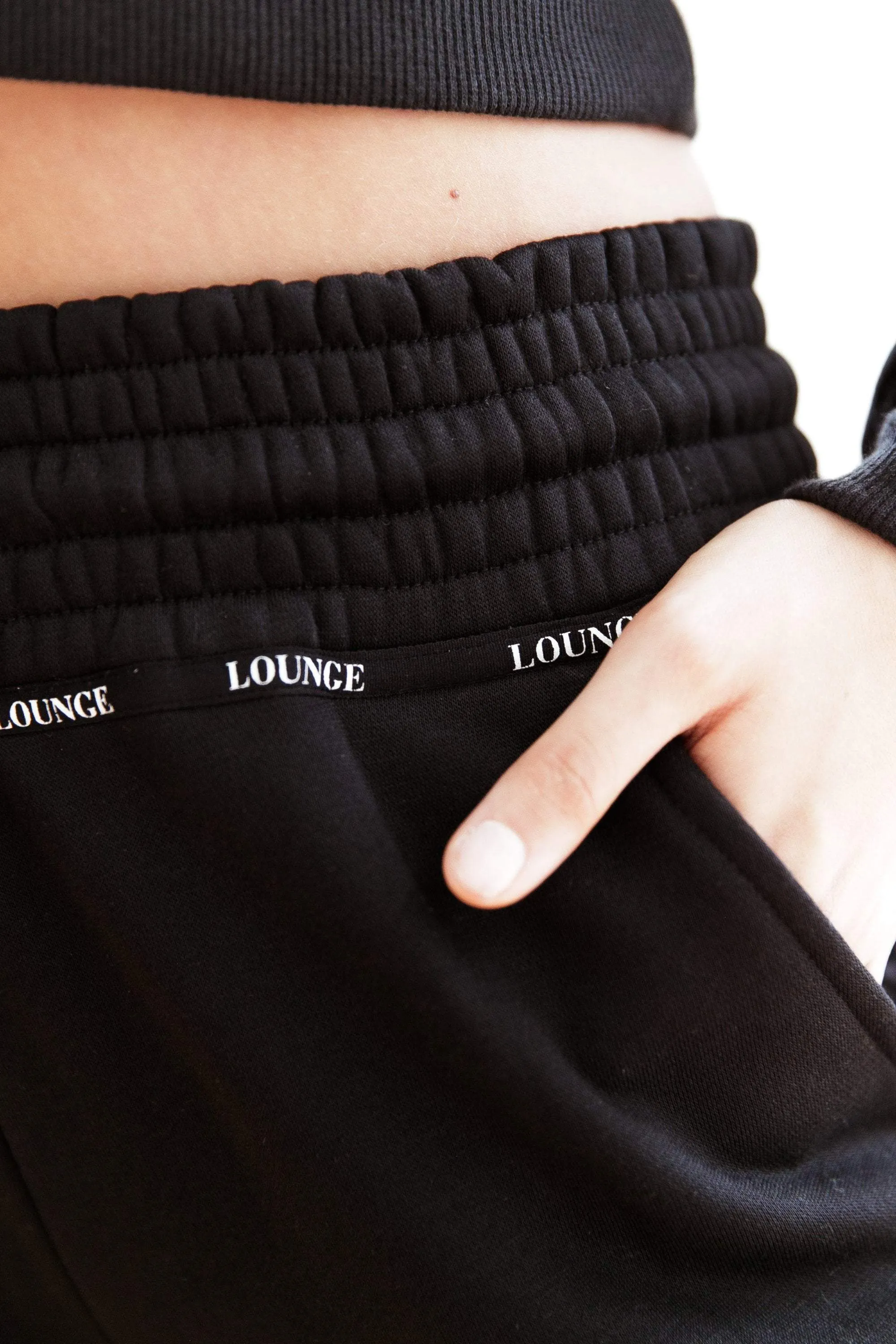 Black High Waisted Scrunchie Joggers