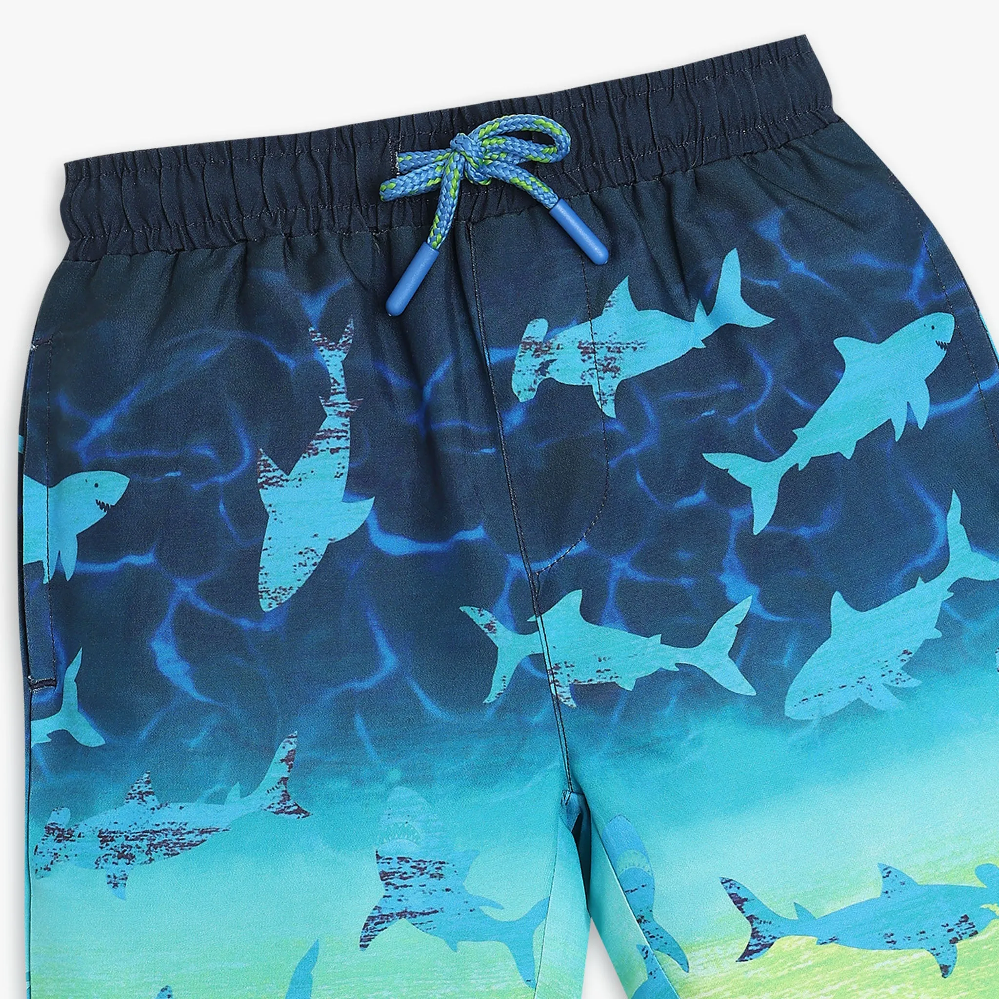 Boys Comfort Fit Printed Mid Rise Shorts