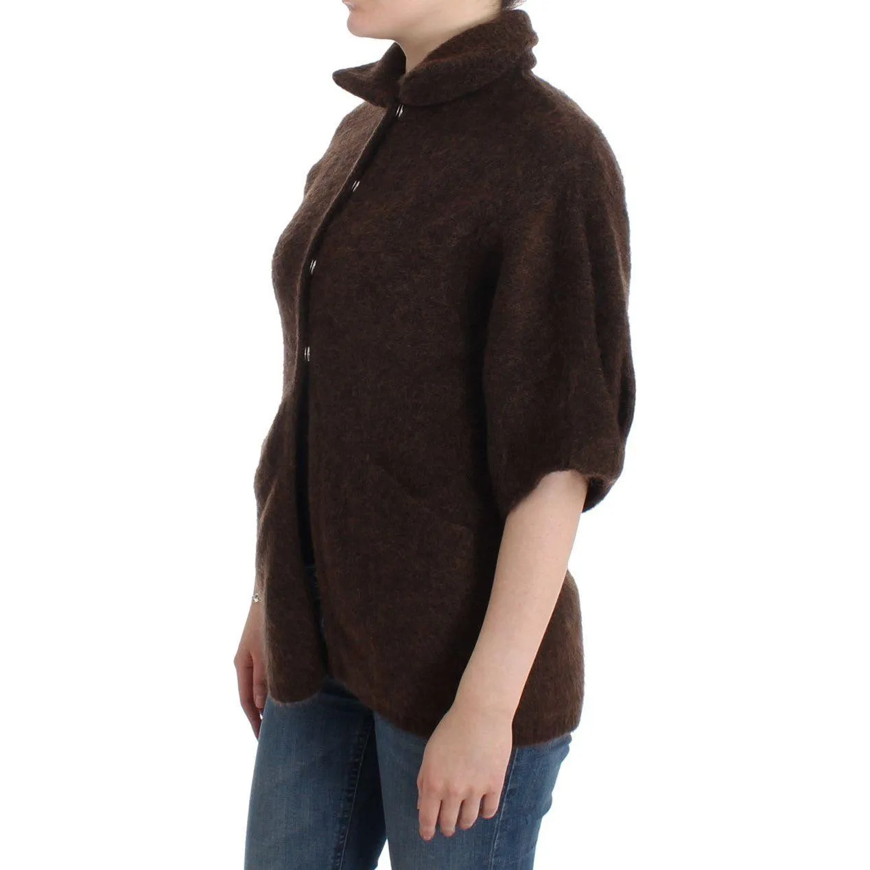 Cavalli Elegant Short Sleeved Brown Cardigan