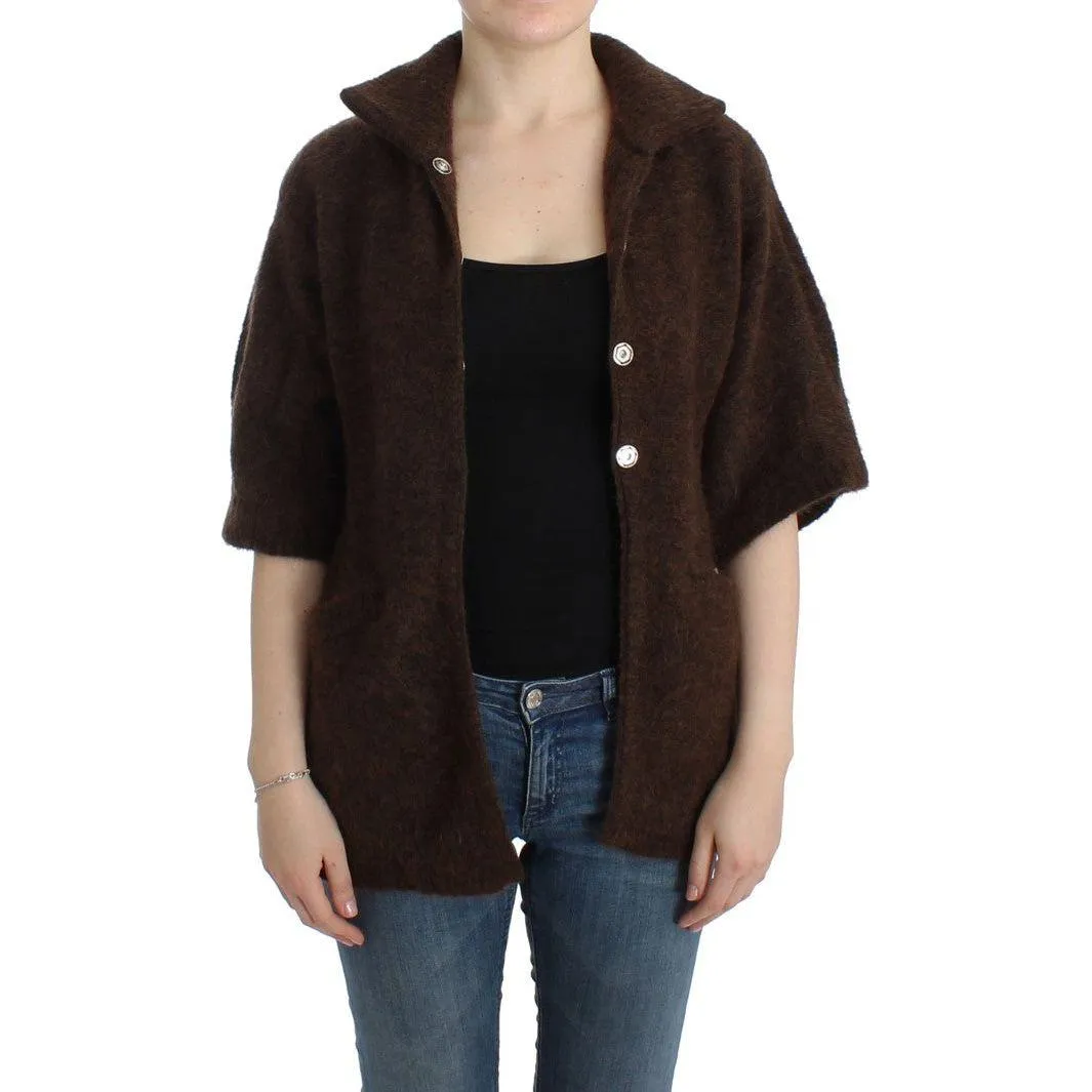 Cavalli Elegant Short Sleeved Brown Cardigan