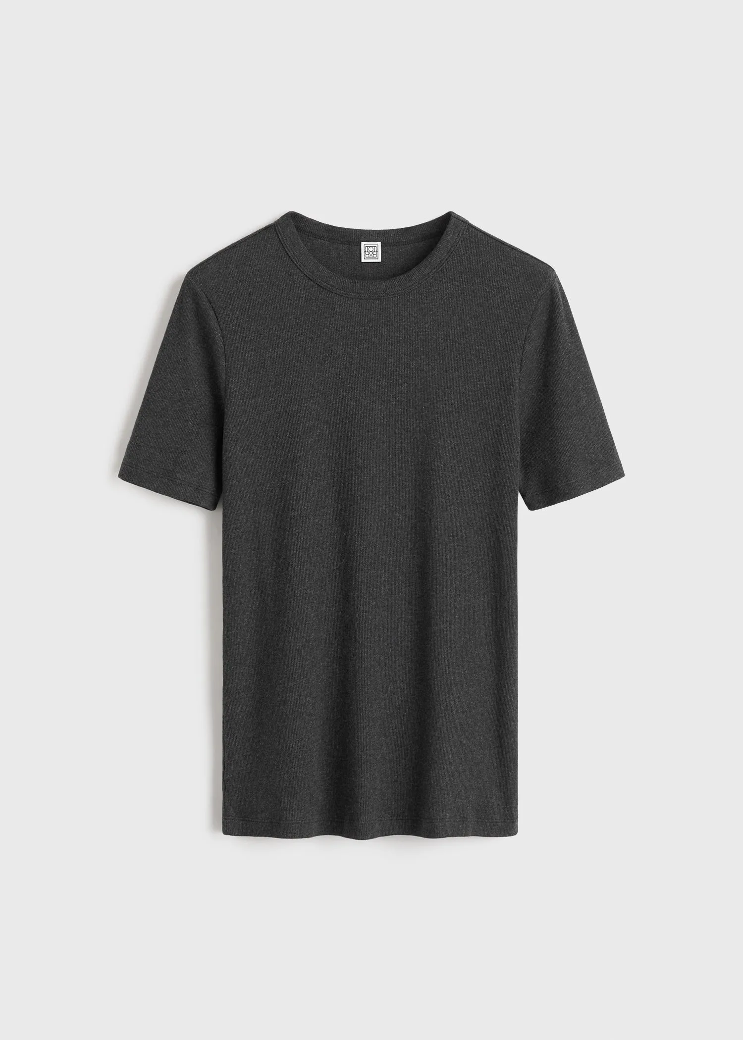 Classic rib tee charcoal melange