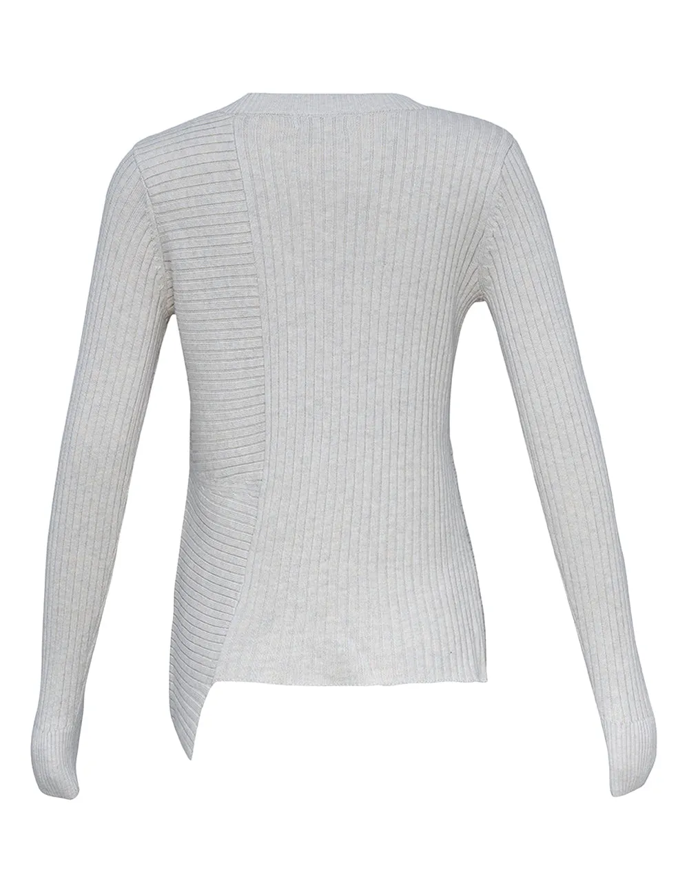 Cotton Modal Silk Mixed Rib Sweater