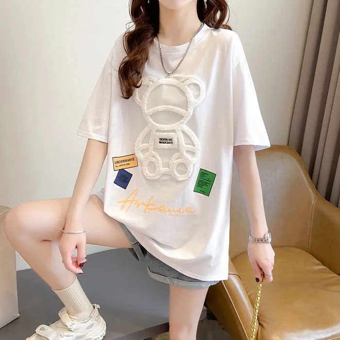 Cotton Short-Sleeved T-Shirt Versatile Top