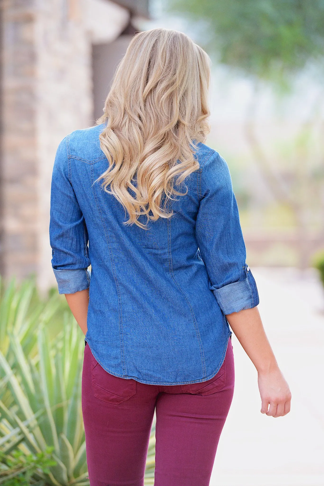 Essential Chambray Top - Dark Wash