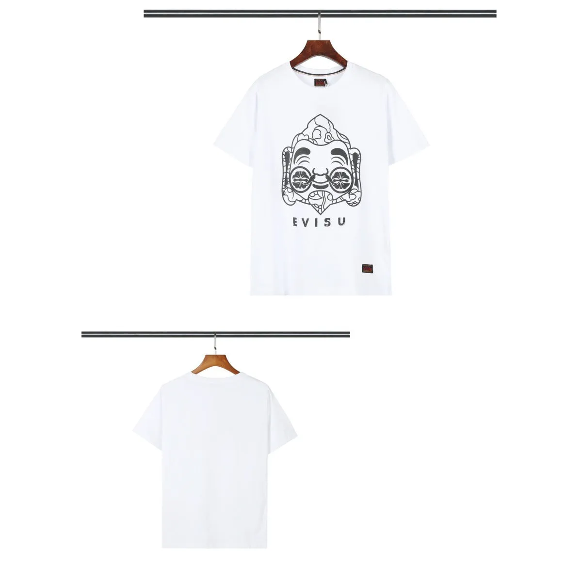 Evisu T Shirts Loose and Versatile Unisex T Shirts