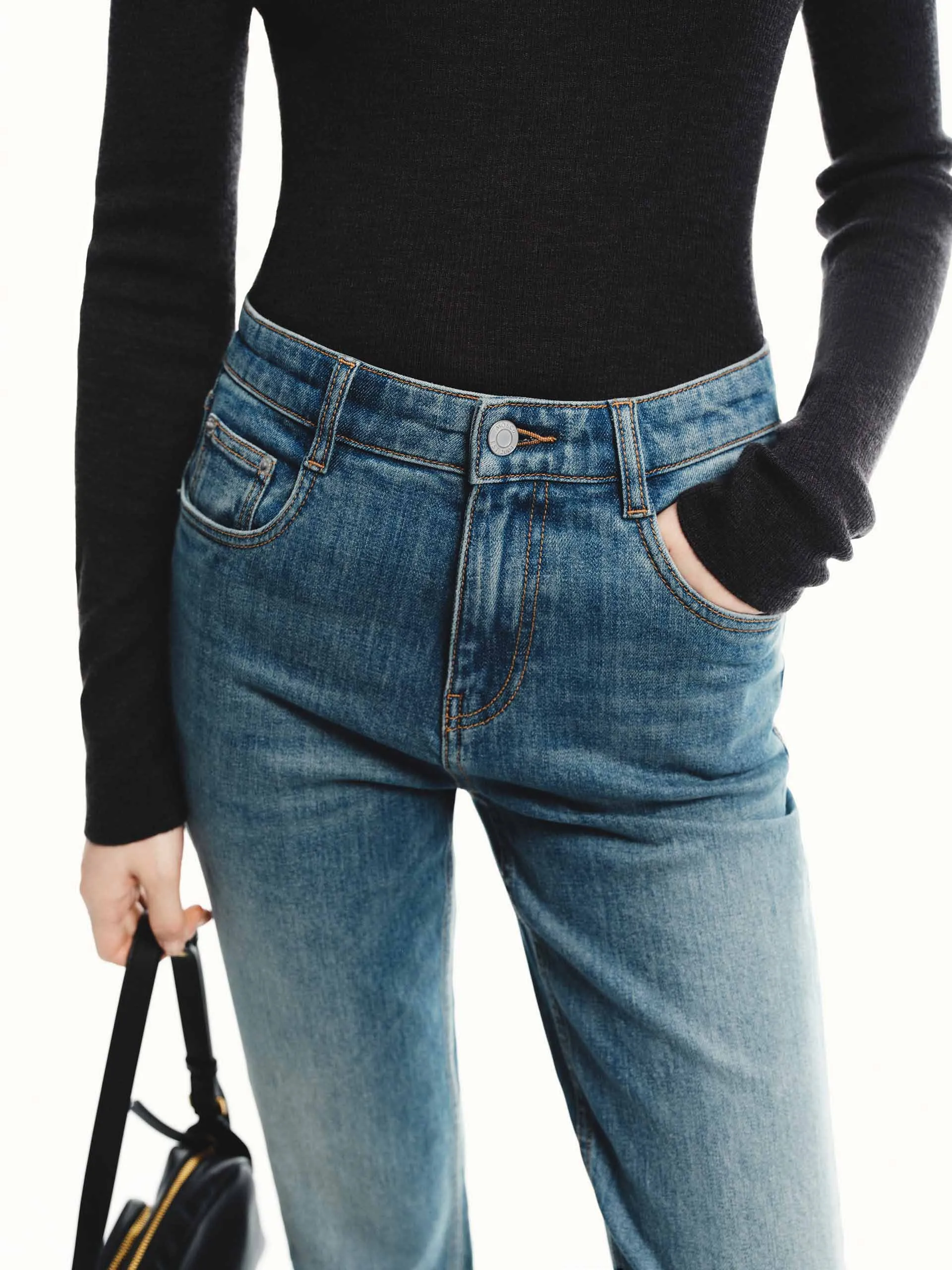 Fitted Straight Jeans