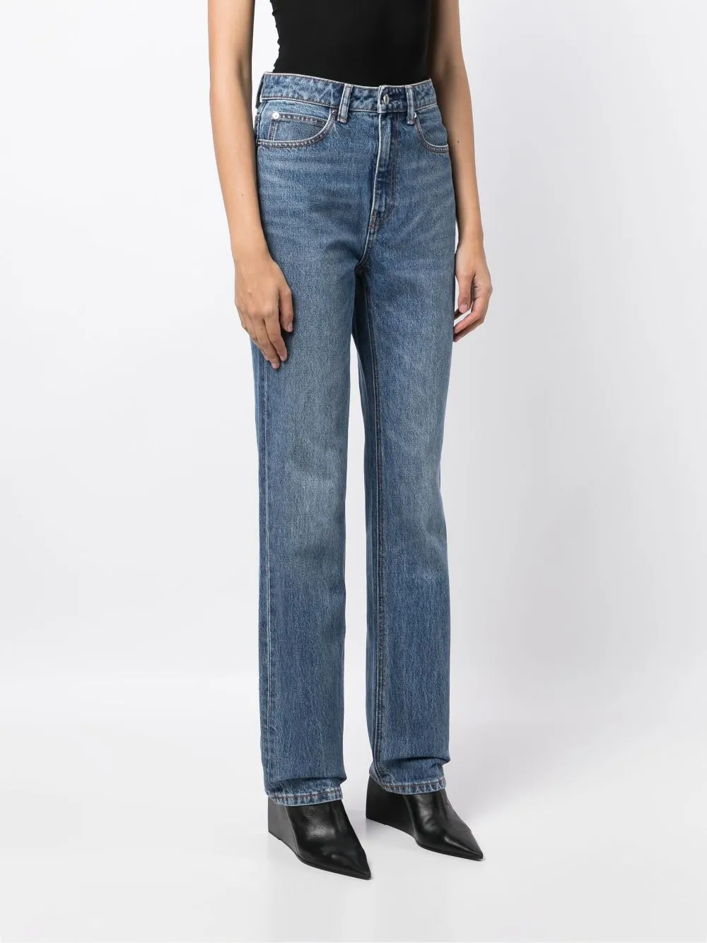 Fly High-Rise Stacked Jean In Denim