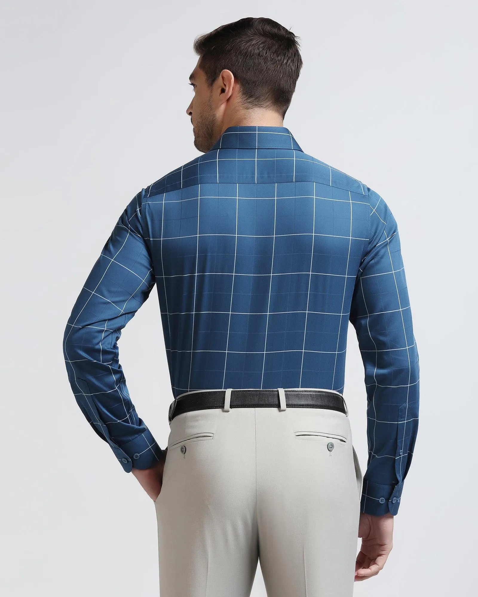 Formal Blue Check Shirt - West