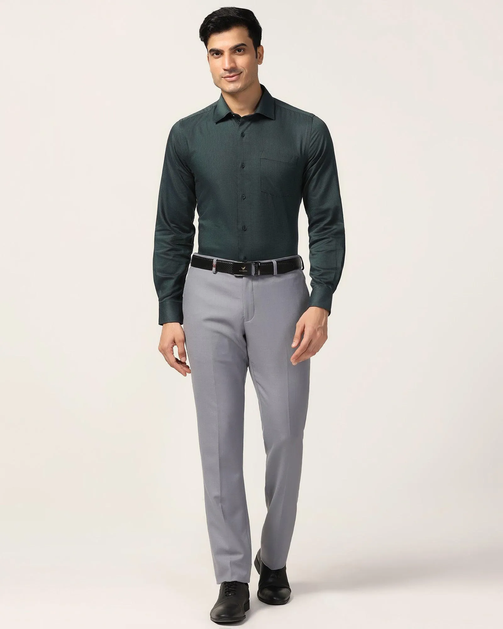 Formal Green Textured Shirt - Albus