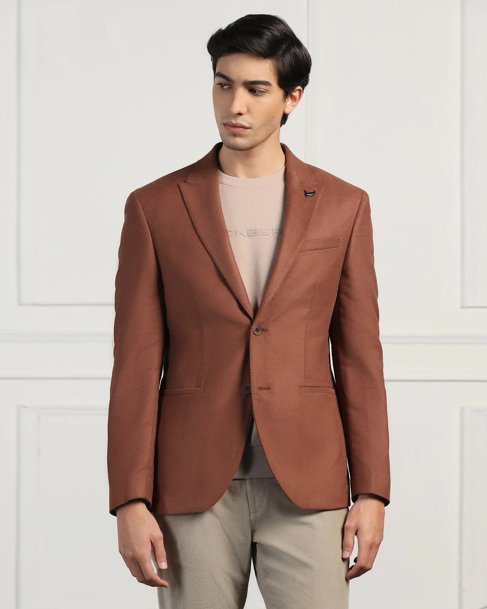 Formal Rust Solid Blazer - Amaze