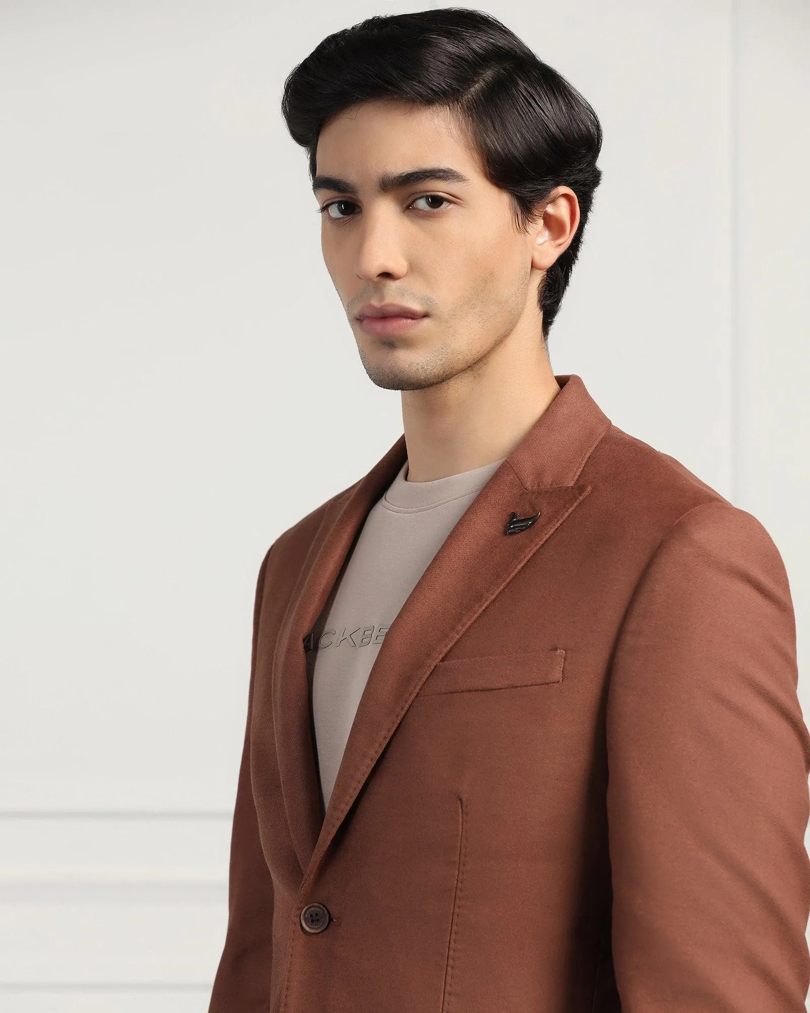 Formal Rust Solid Blazer - Amaze