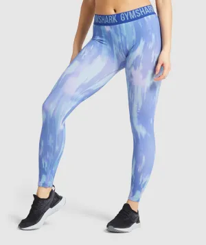 Gymshark Fit Printed Leggings - Blue