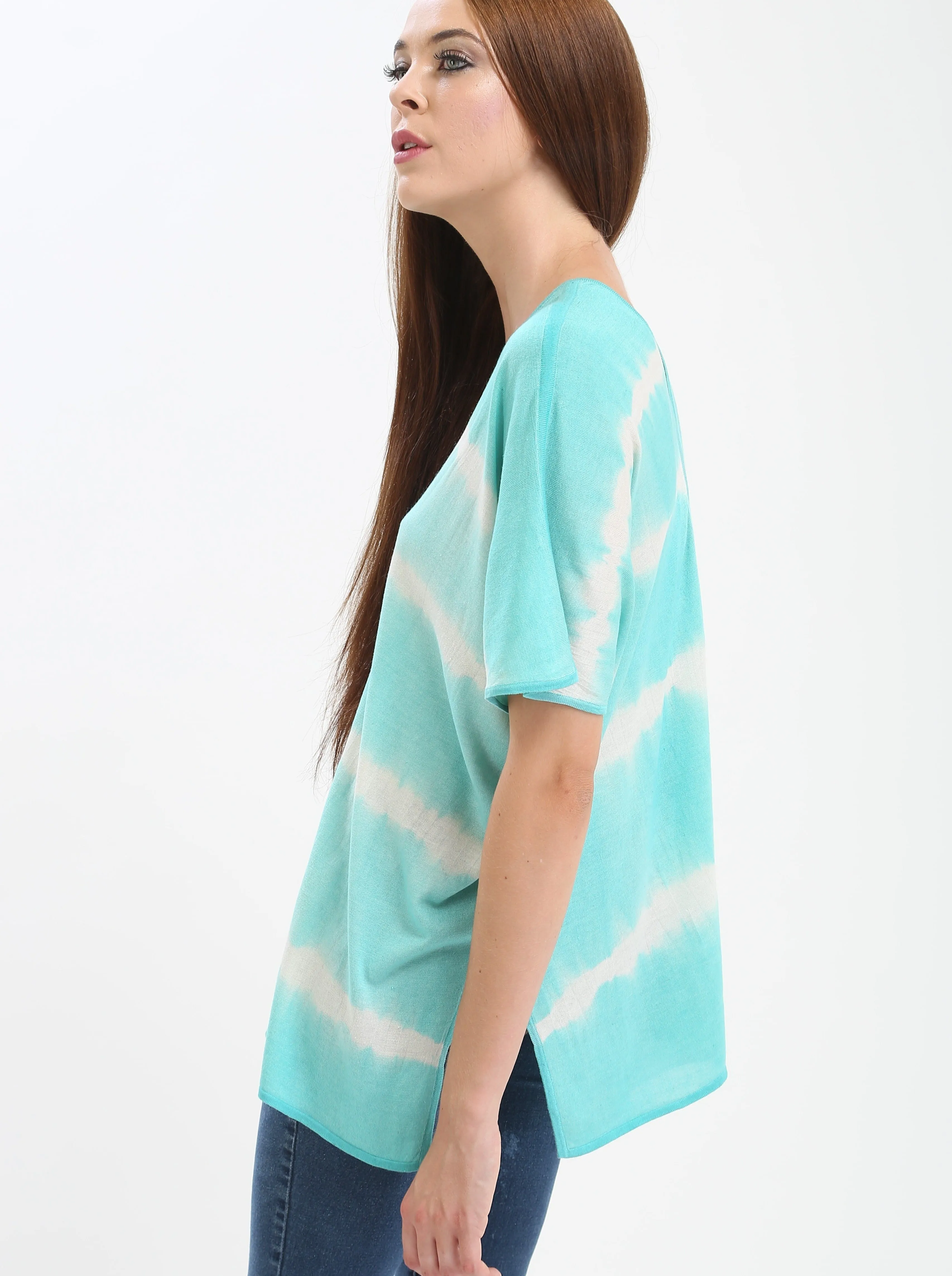 Hand Dye DBL V Neck Poncho Tee