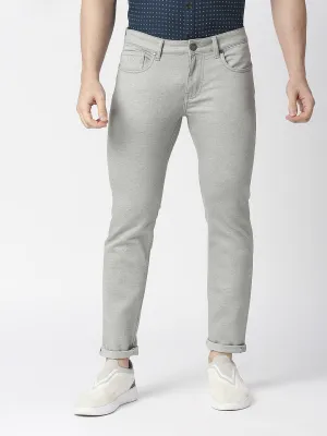 Light Grey Slim Tapered Cotton Stretch Jeans