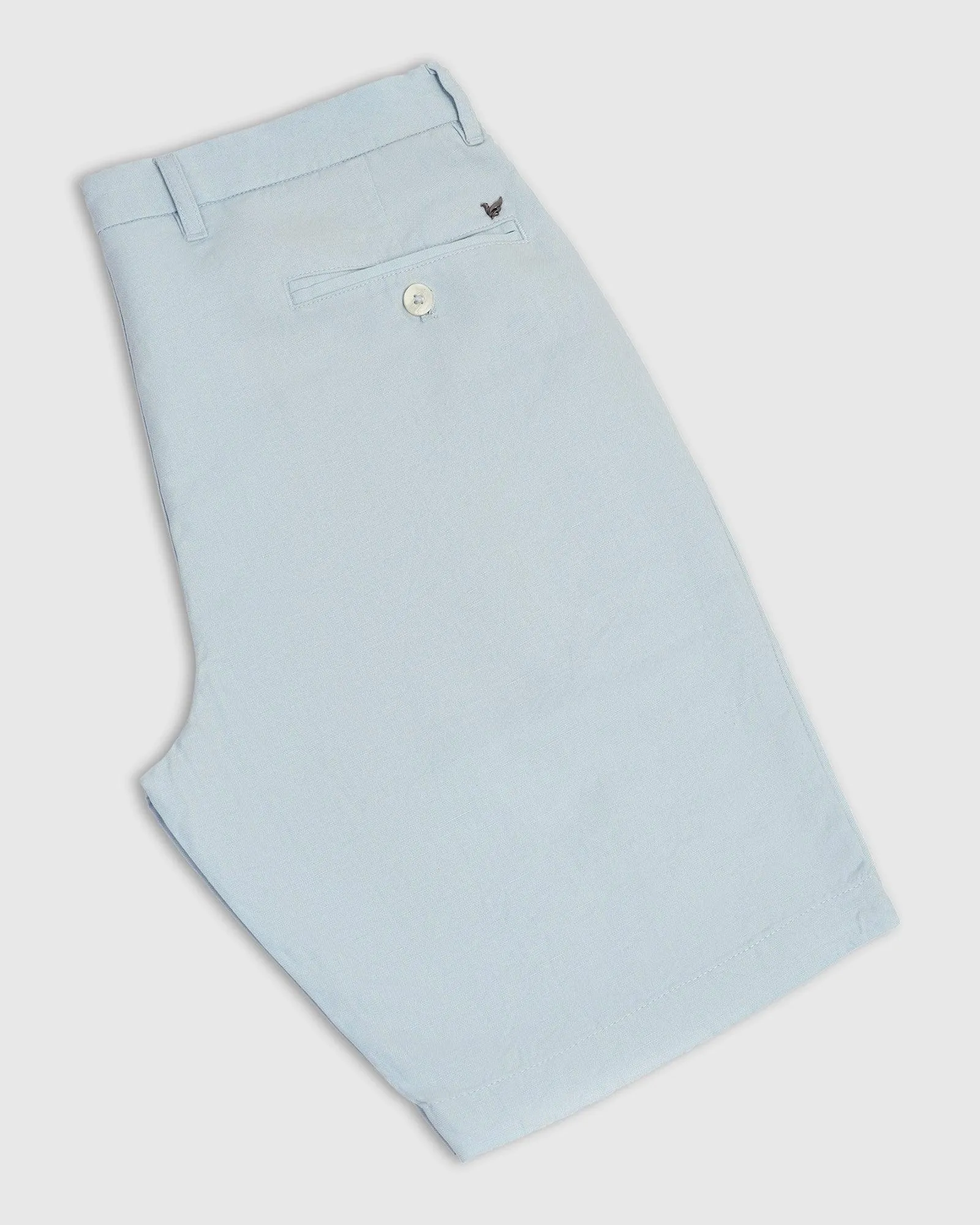 Linen Casual Blue Solid Shorts - Kin