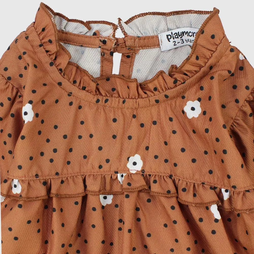 Long-Sleeved Dotted Blouse