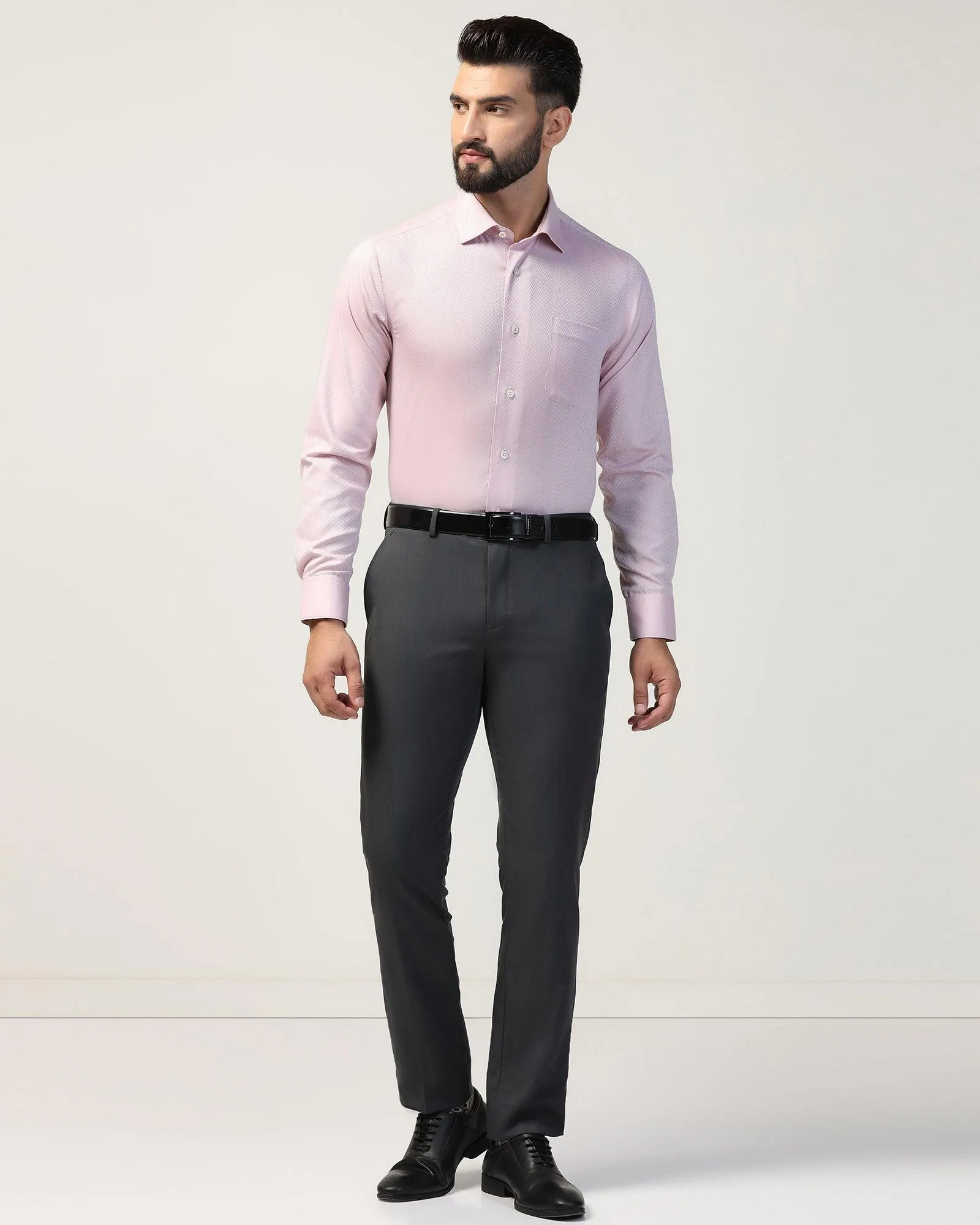 Luxe Formal Pink Textured Shirt - Silas