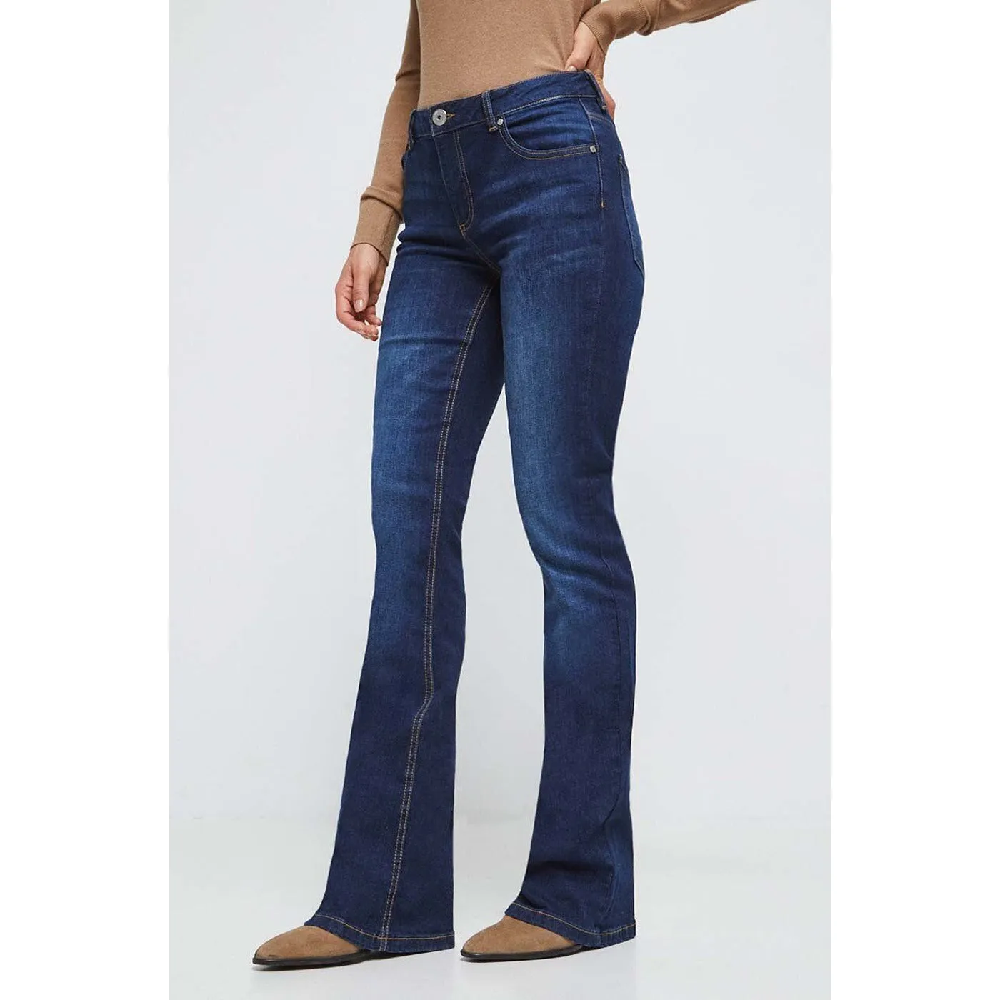 MDCNE Dark Blue Flare Jeans