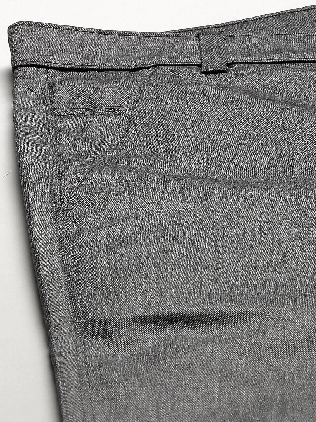 Men's Cotton Blend Charcoal Grey Formal Trousers - Sojanya