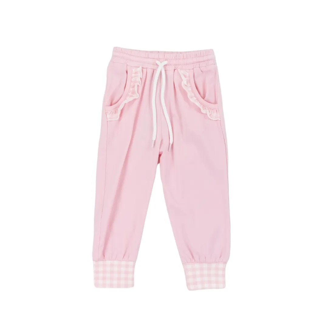 Mix And Match Girls Solid Pink Joggers