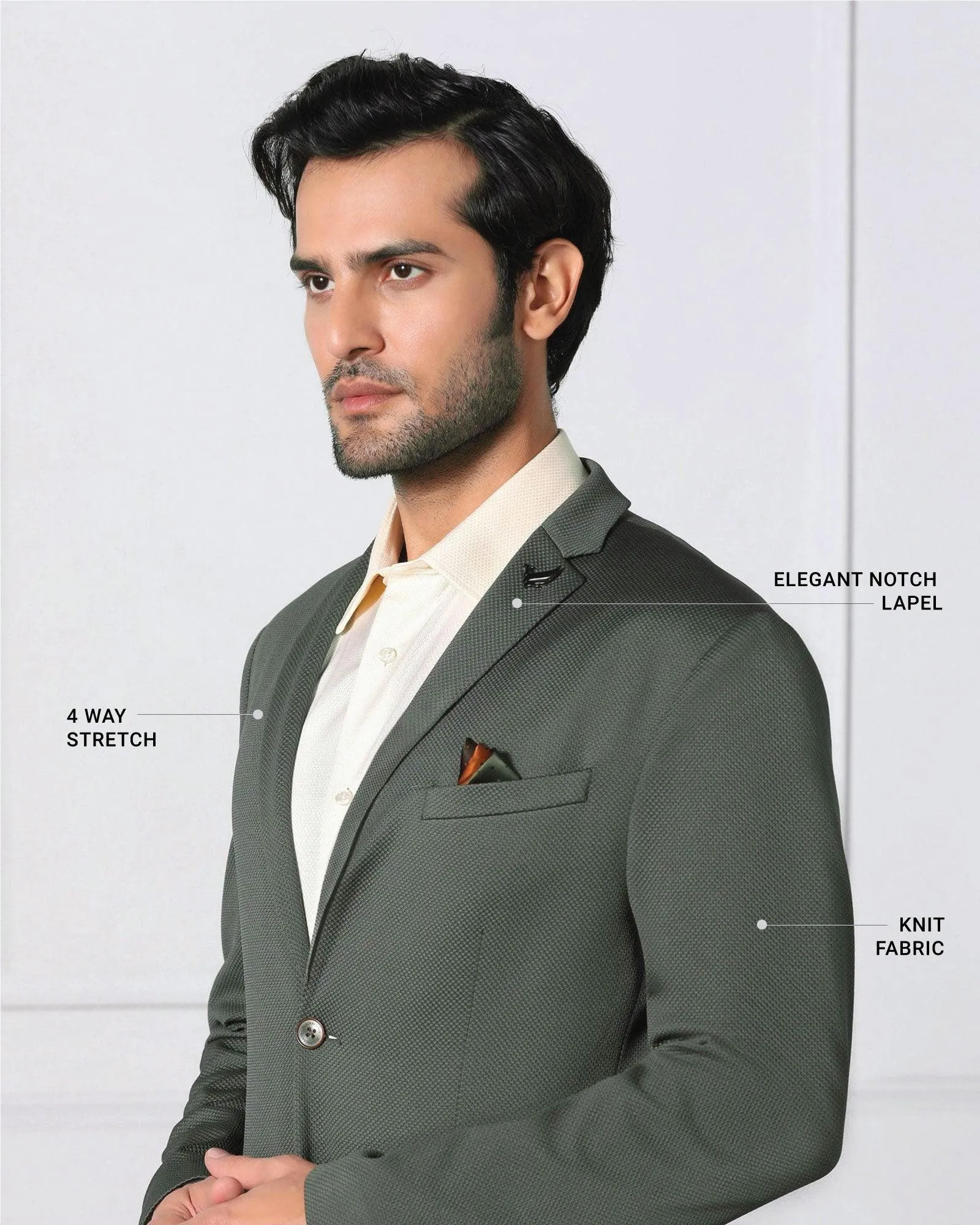 Must Haves Formal Olive Textured Blazer - Japson