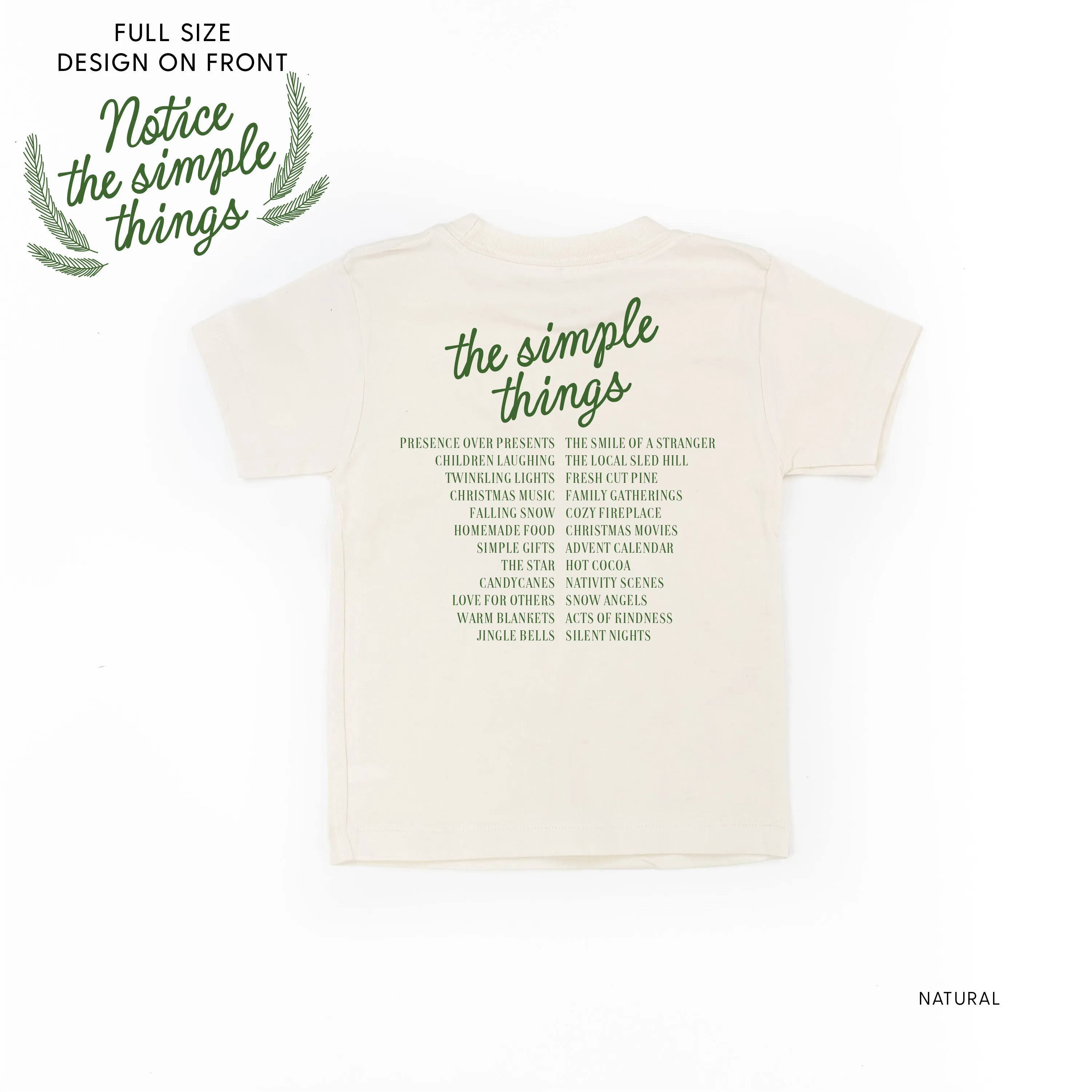 Notice The Simple Things - Simple Things List (f&b) - Child Tee