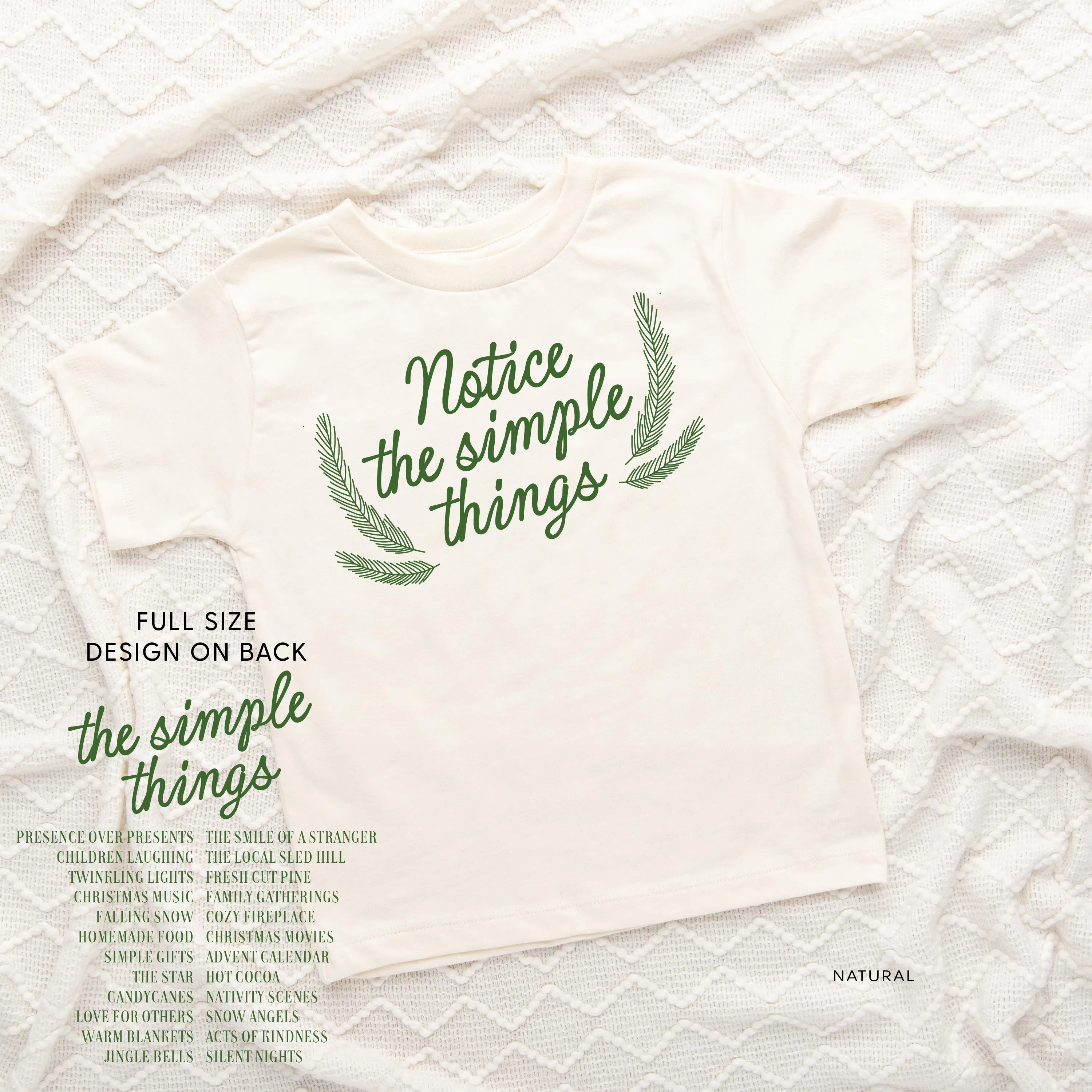 Notice The Simple Things - Simple Things List (f&b) - Child Tee