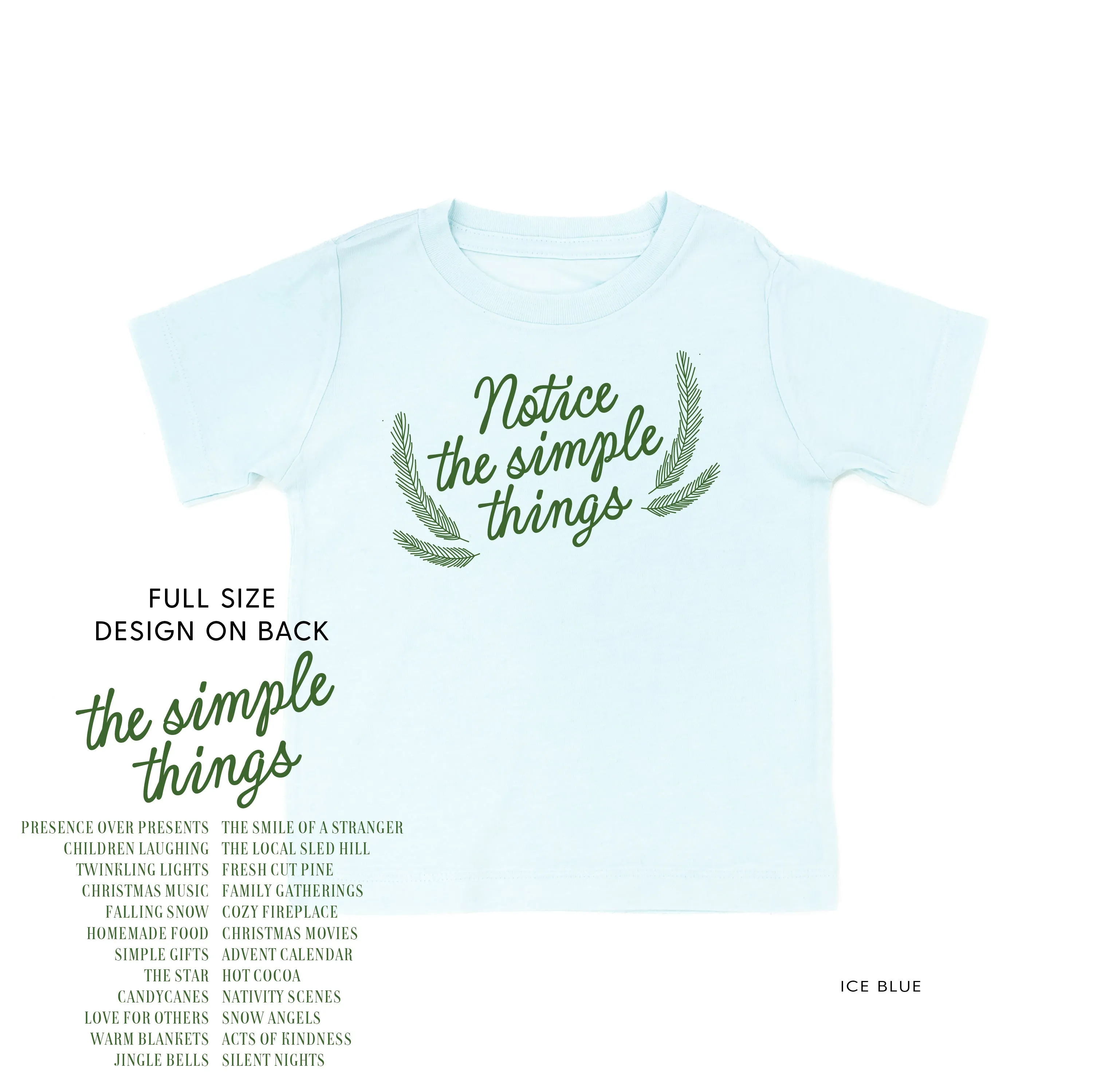 Notice The Simple Things - Simple Things List (f&b) - Child Tee