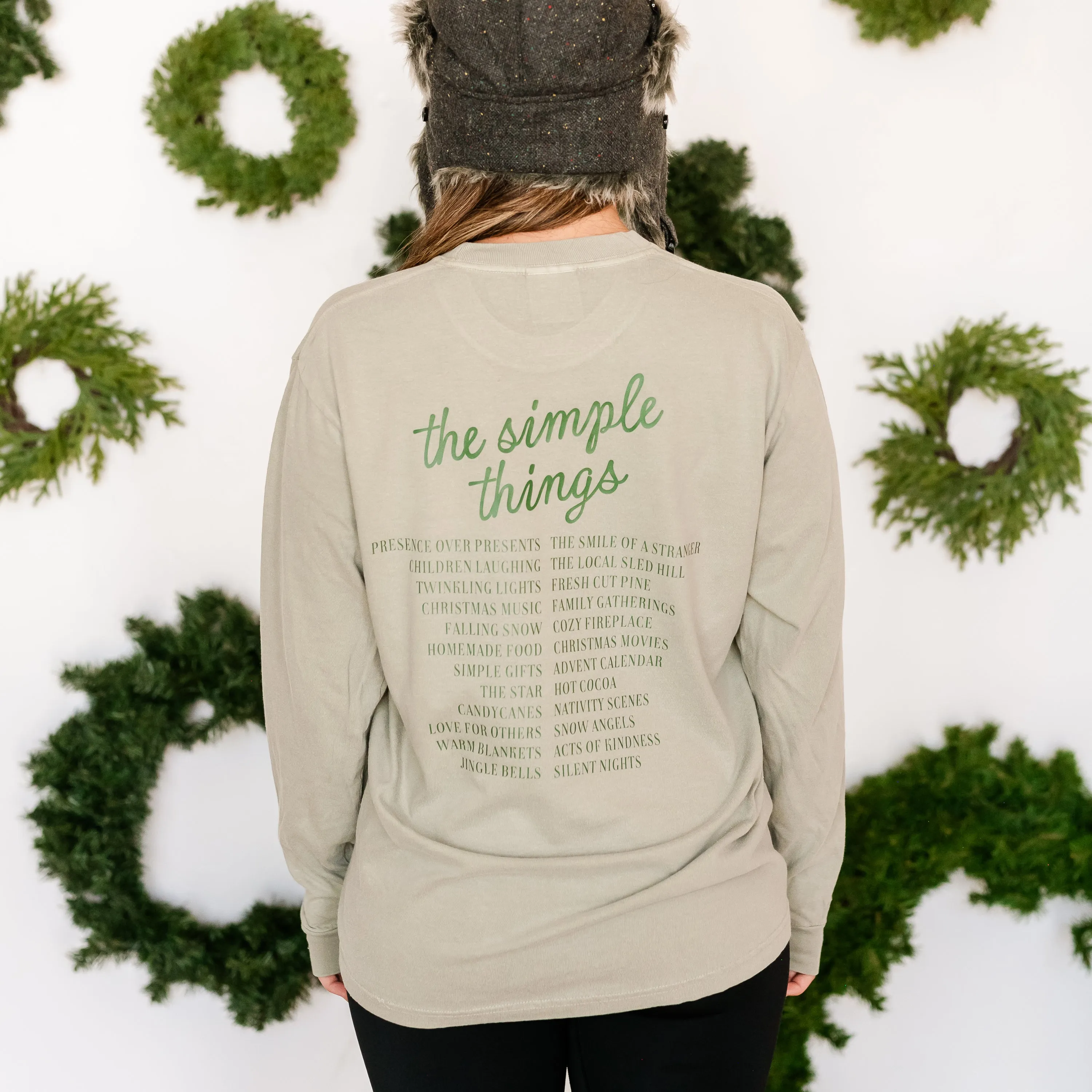 Notice The Simple Things - Simple Things List (f&b) - LONG SLEEVE Comfort Colors Tee