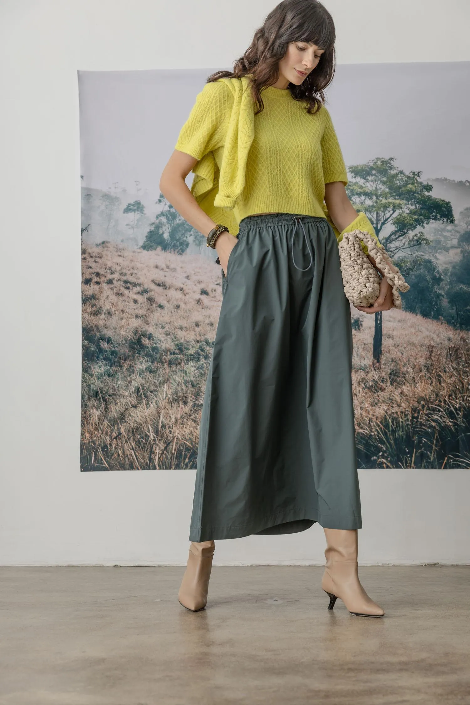 Nylon Maxi Skirt