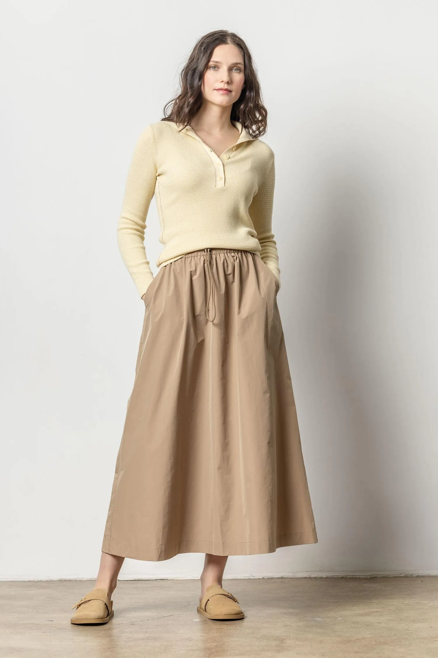 Nylon Maxi Skirt