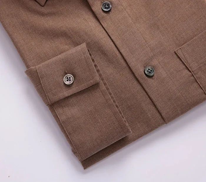 Oslo Brown Cotton-Cashmere Shirt