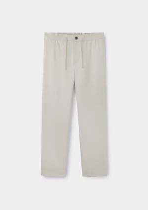 Sand Cotton Linen Drawstring Trousers