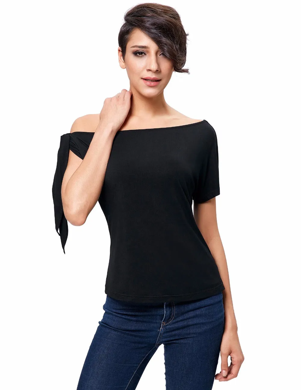 Sexy One Shoulder Tied Tees