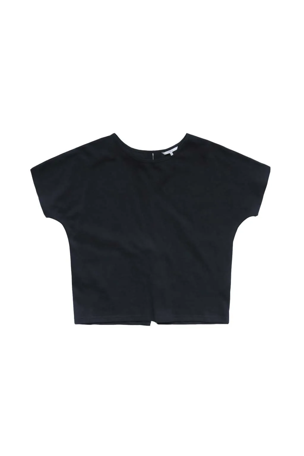 Short Sleeve Bow Back Tee in Black