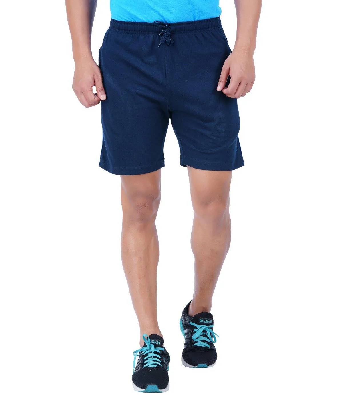 Shorts - Navy Blue Knitted Shorts For Mens | Ariser