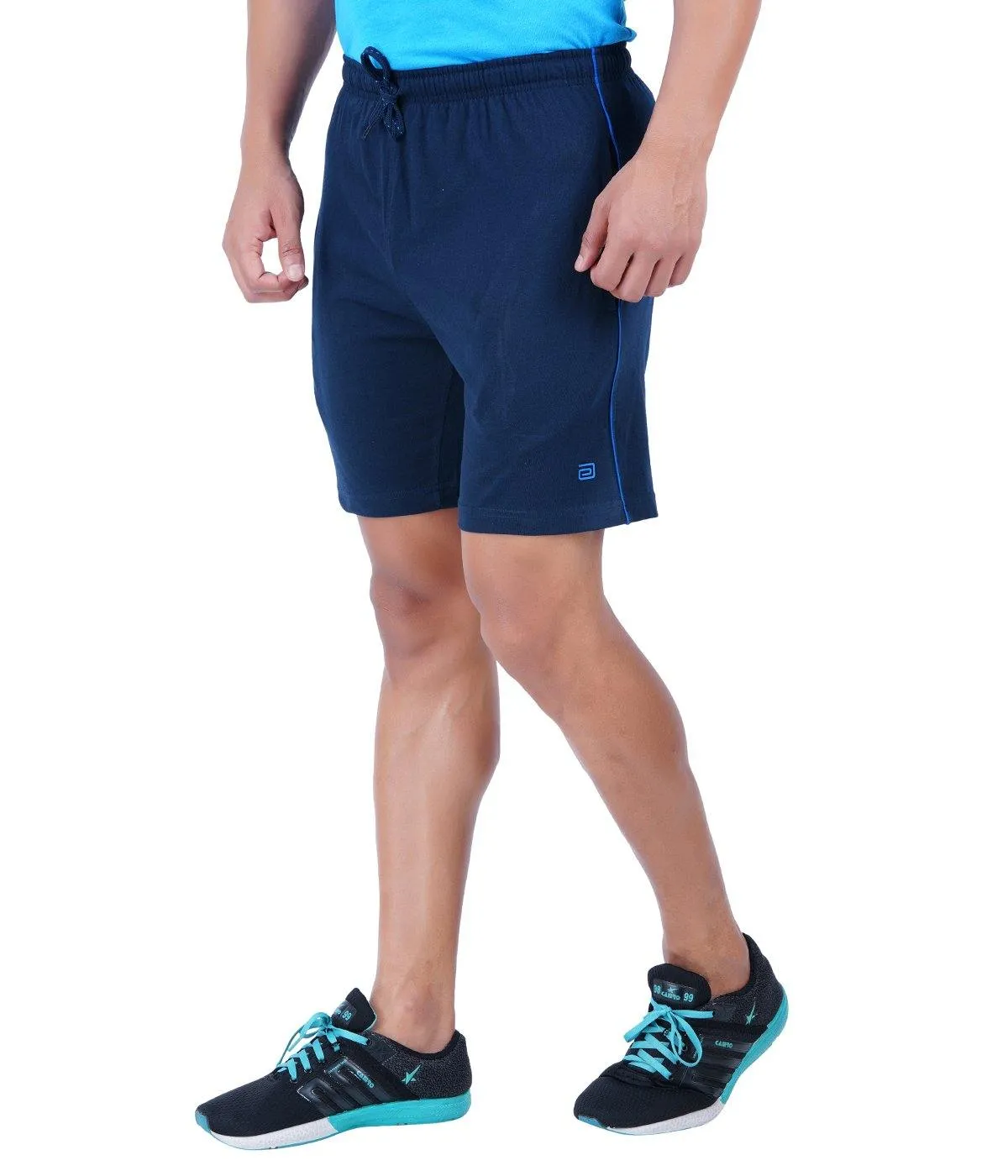 Shorts - Navy Blue Knitted Shorts For Mens | Ariser