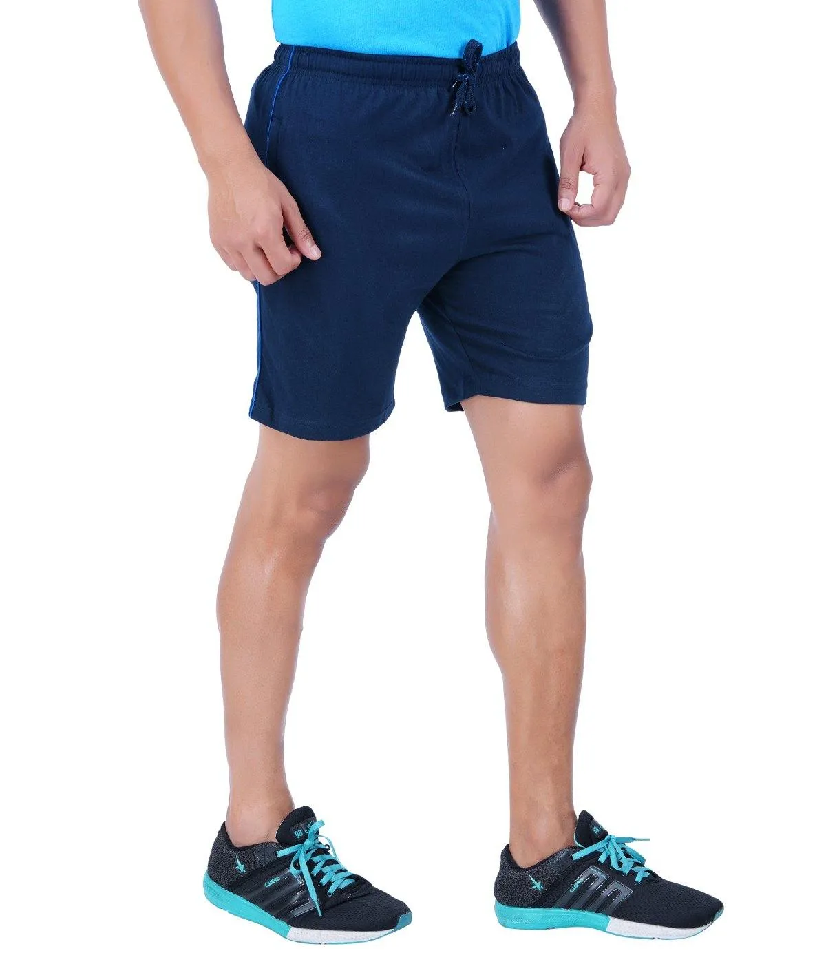 Shorts - Navy Blue Knitted Shorts For Mens | Ariser