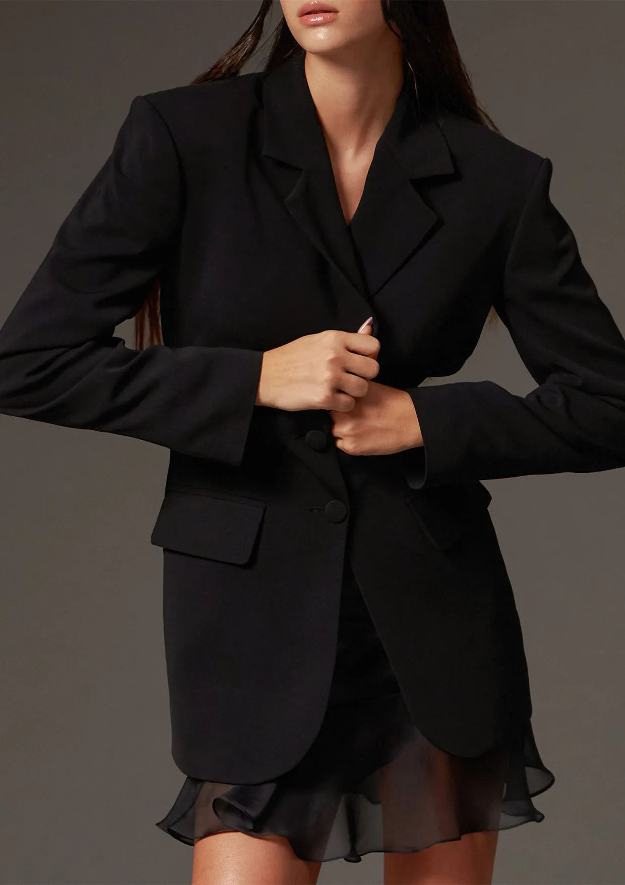 Single-Breasted Cut-Out Blazer