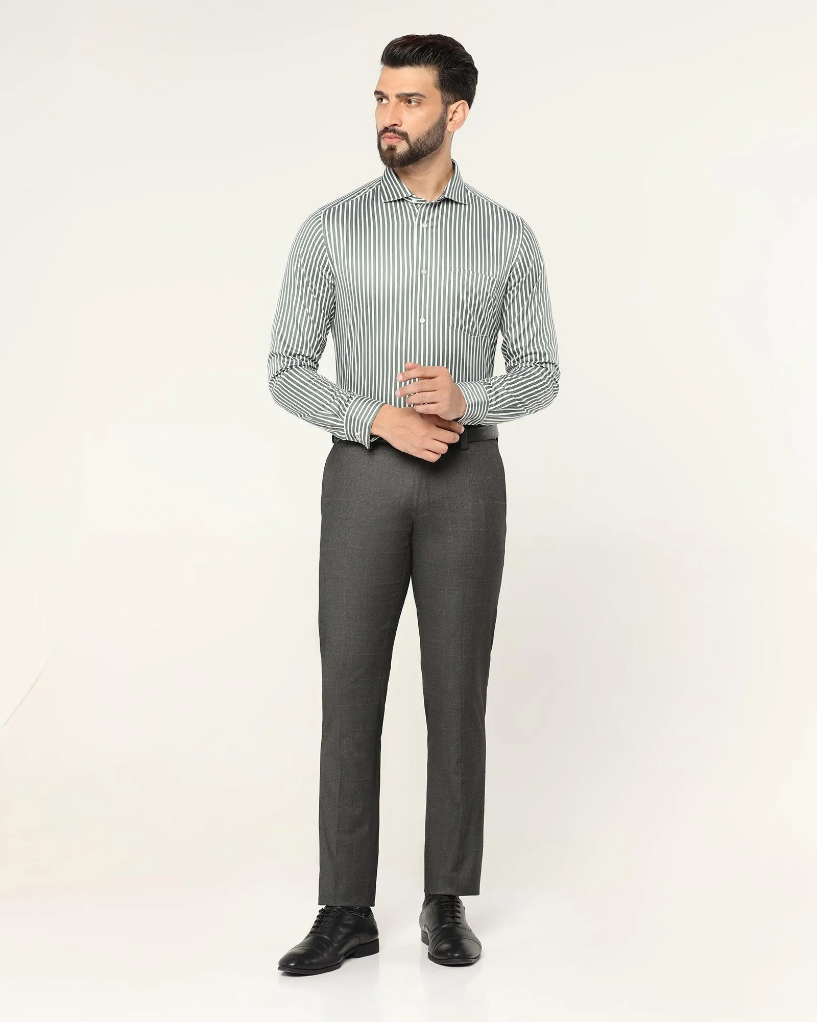 Slim Comfort B-95 Formal Charcoal Check Trouser - Magma