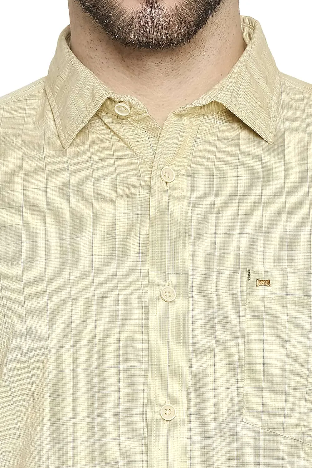 Slim Fit Slub Checks Shirt