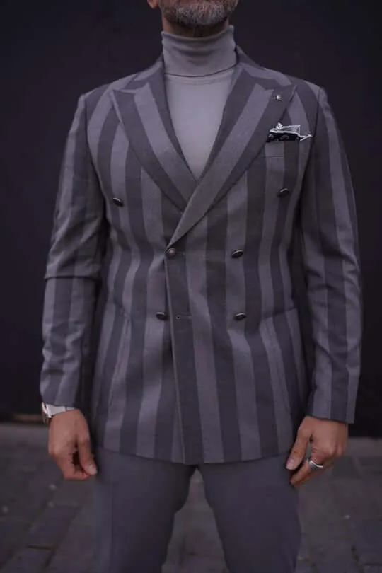 Striped Gray Blazer