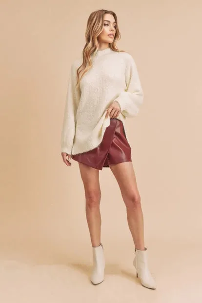 Tamia Mock Neck Side Slit Sweater