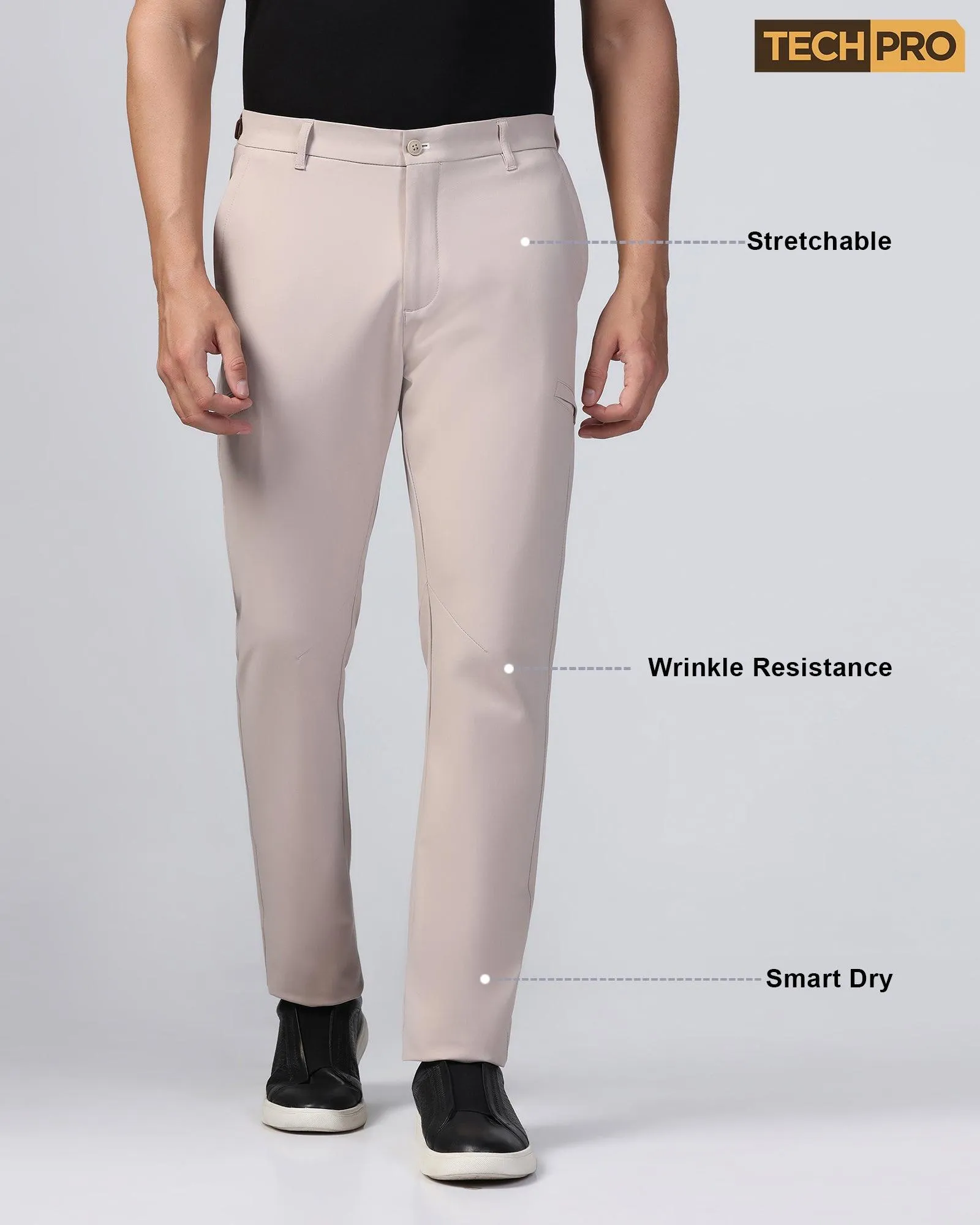 TechPro Casual Beige Solid Khakis - Togg