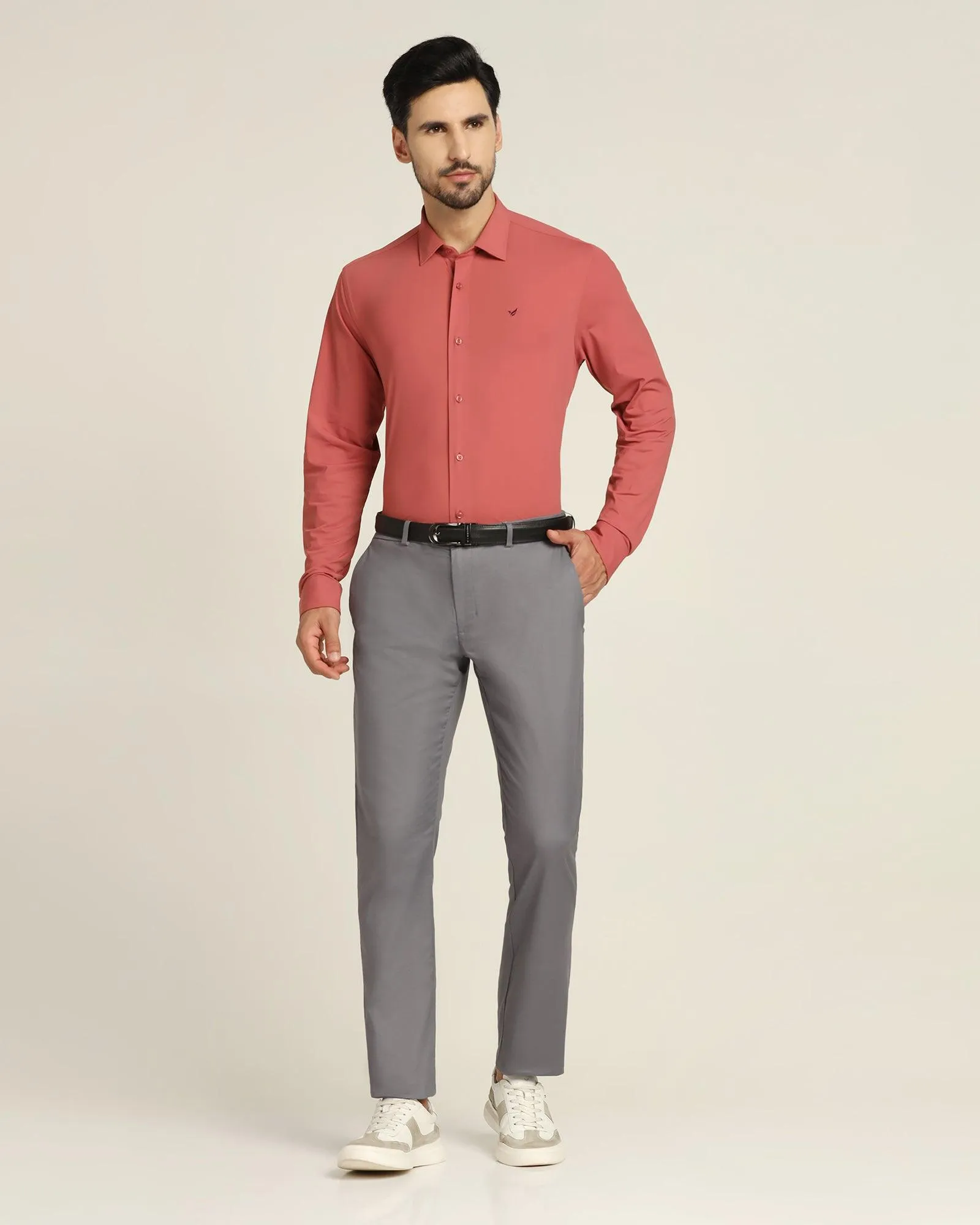 TechPro Formal Dusty Pink Solid Shirt - Zabka