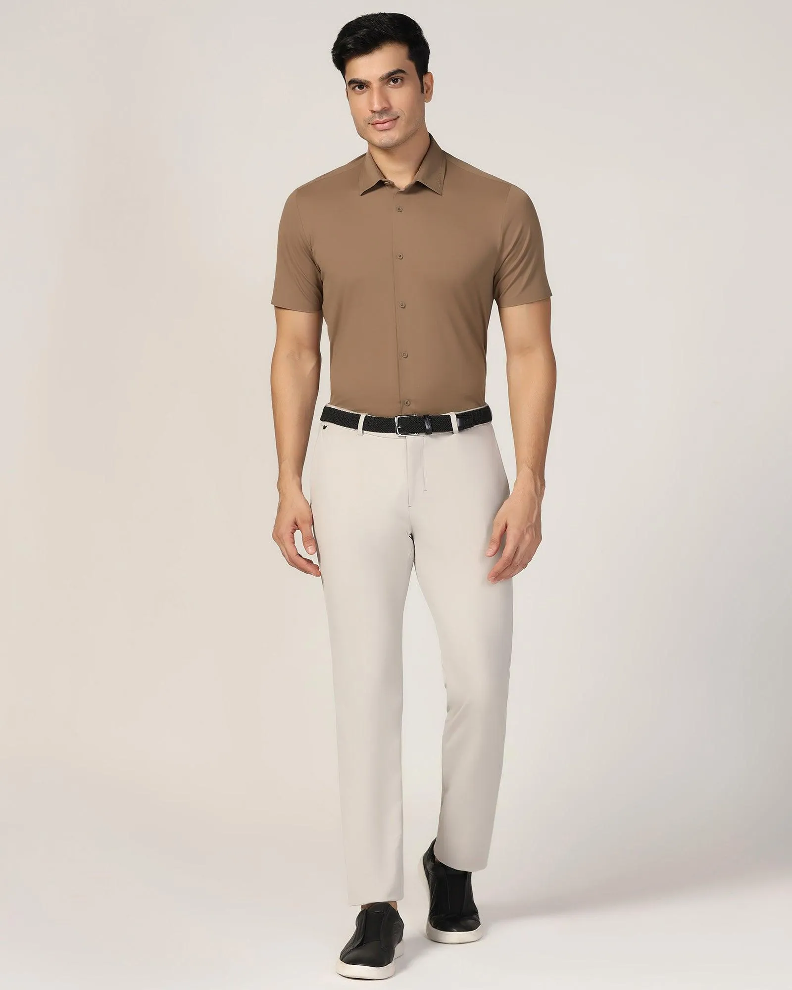 TechPro Formal Half Sleeve Tan Solid Shirt - Alfie