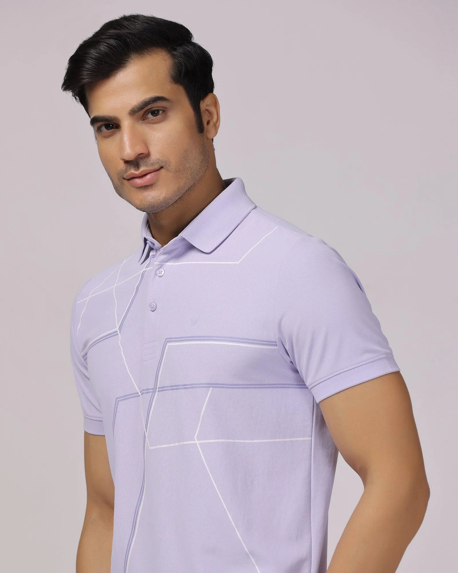 TechPro Polo Lilac Printed T-Shirt - Crocs